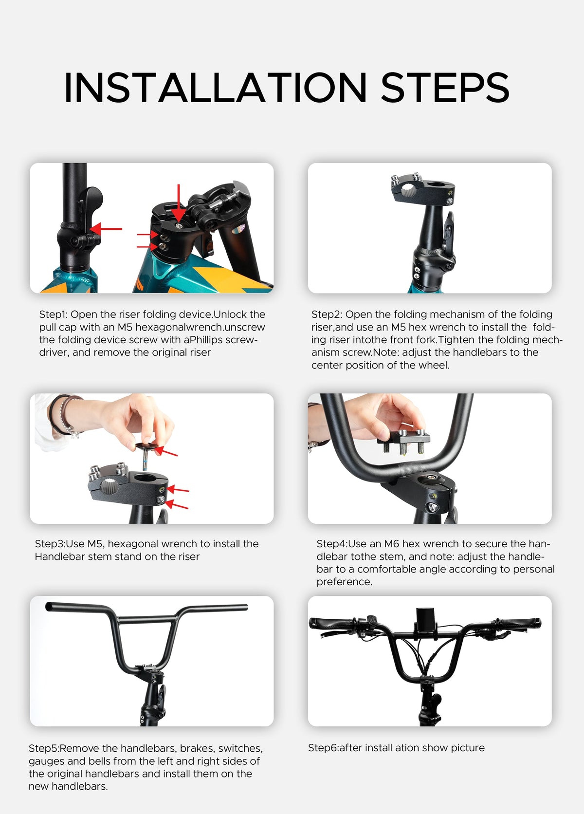 ENGWE BMX Handlebar | Fits X20, L20 3.0 & Engine Pro