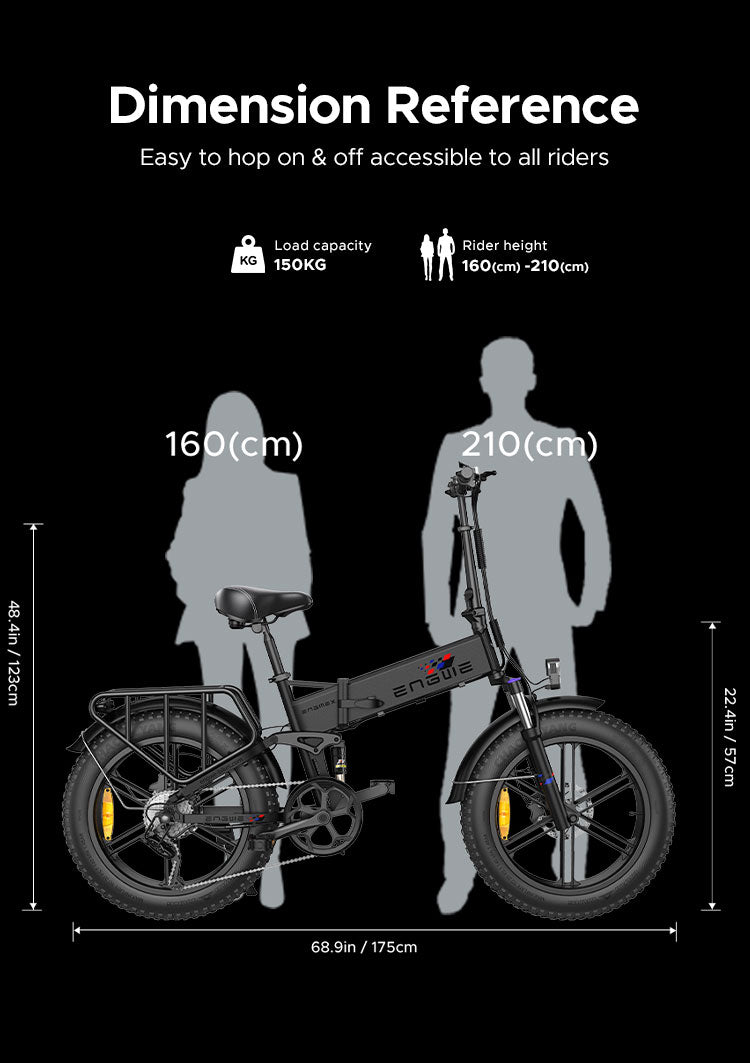 Engine X | 250W 100 km Range Max Speed 25 km/h Full Suspension Foldable E-bike