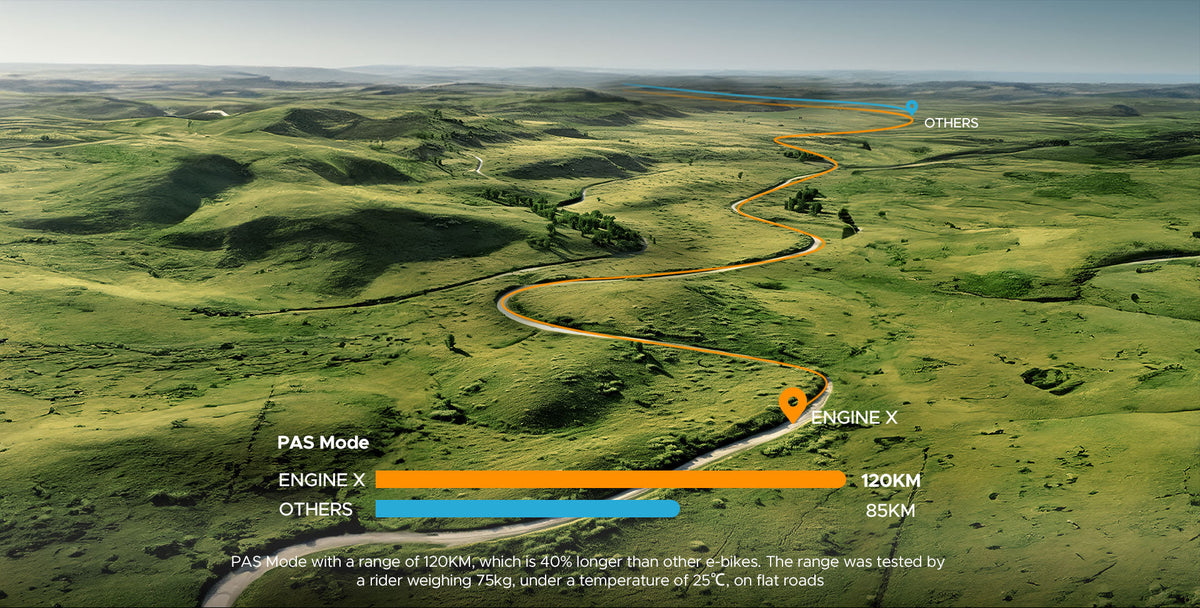 Goodbye to Range Anxiety 40% Longer than other Ebikes